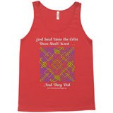 God Said Unto the Celts, Thou Shall Knot . . . And They Did Celtic Knotwork Panel red tank top sizes XS-L