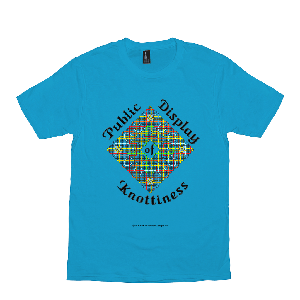 Public Display of Knottiness Celtic Knotwork Frame light turquoise T-shirt size XS - S