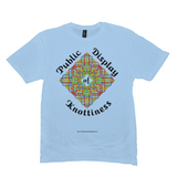 Public Display of Knottiness Celtic Knotwork Frame ice blue T-shirt size M - L