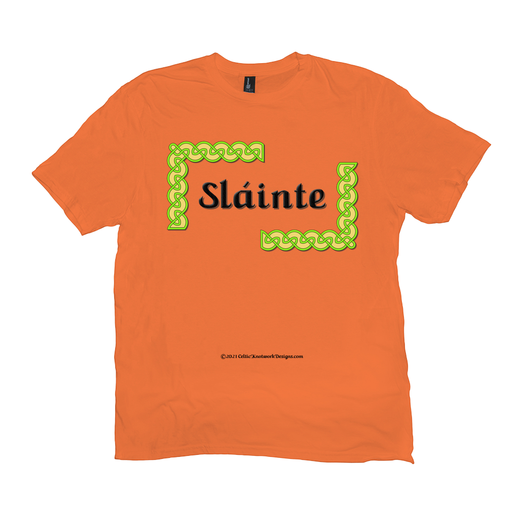 Slainte Celtic Knots orange t-shirt