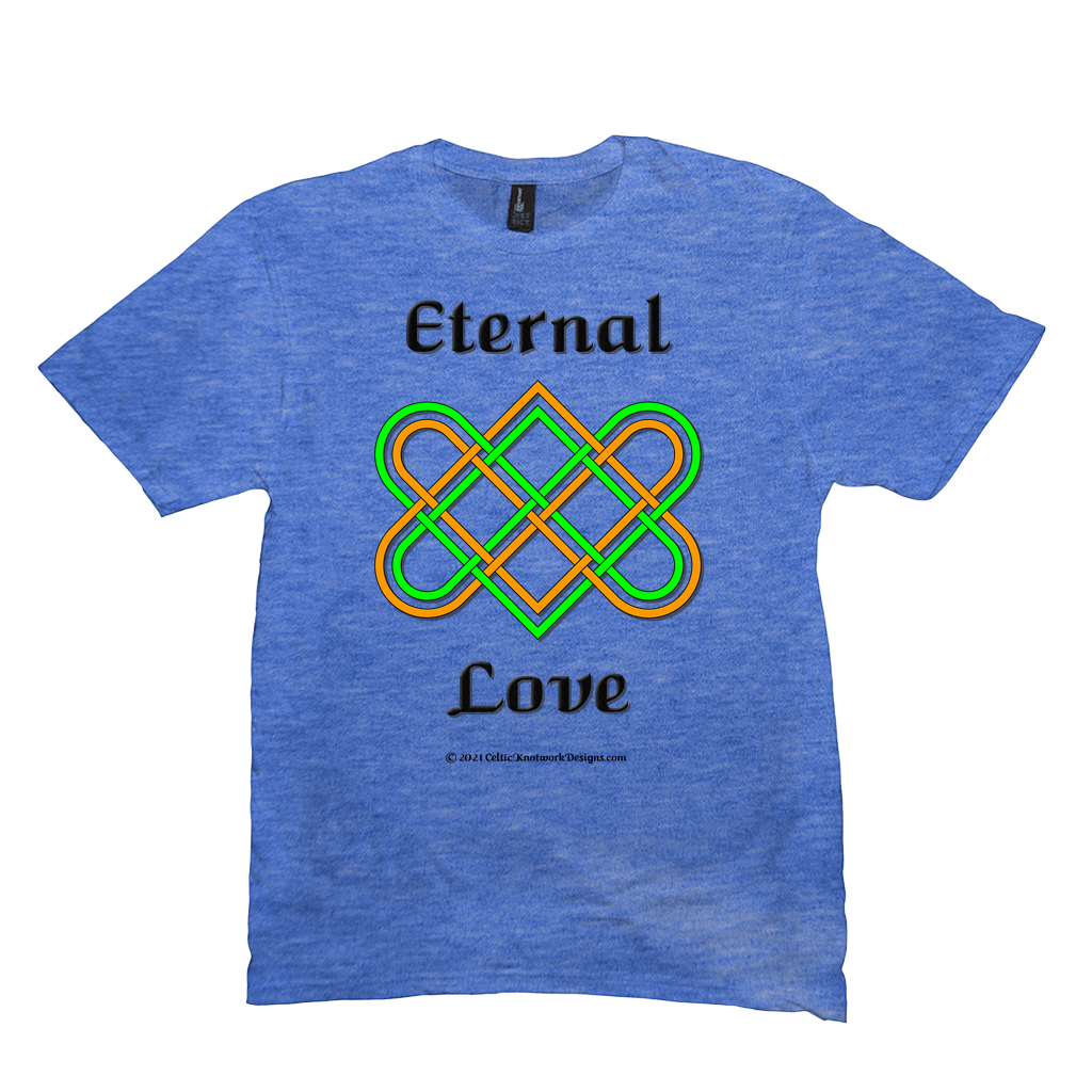 Eternal Love Celtic Heart Knot heather royal T-shirt sizes M-L