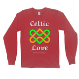 Celtic Love Heart Knot red long sleeve shirt