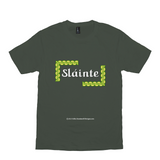 Slainte Celtic Knots olive t-shirt size XS-S