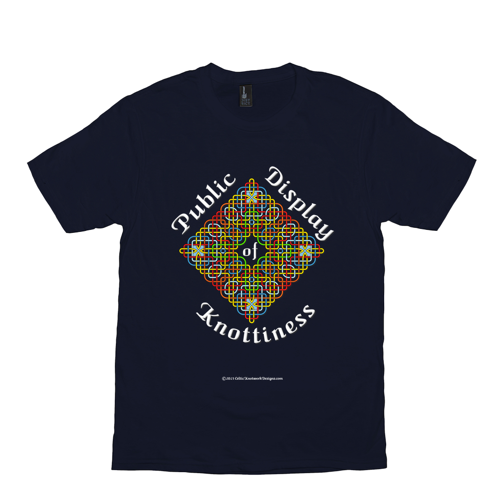 Public Display of Knottiness Celtic Knotwork Frame navy T-shirt size XS - S