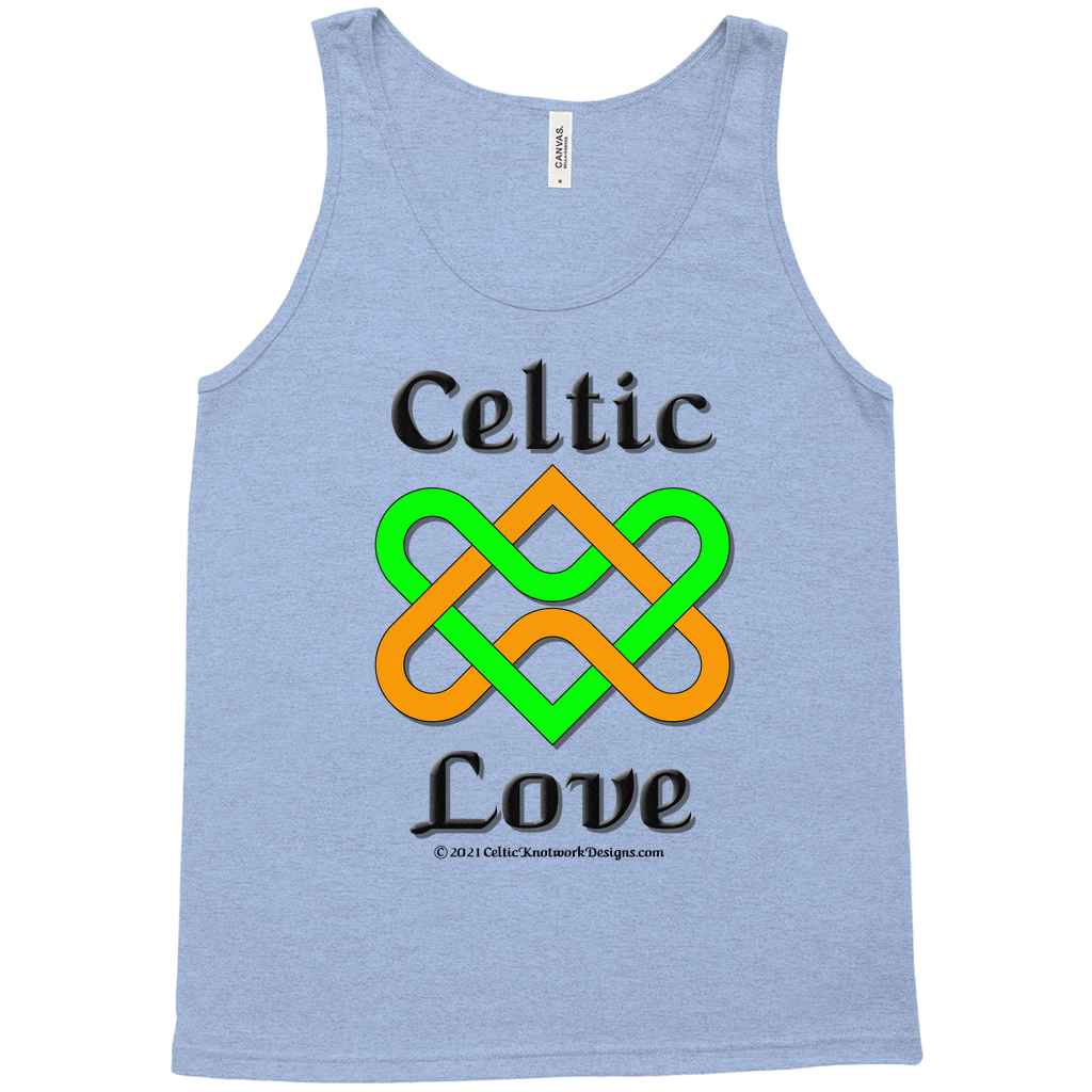 Celtic Love Heart Knot blue tri-blend tank top sizes XS-L