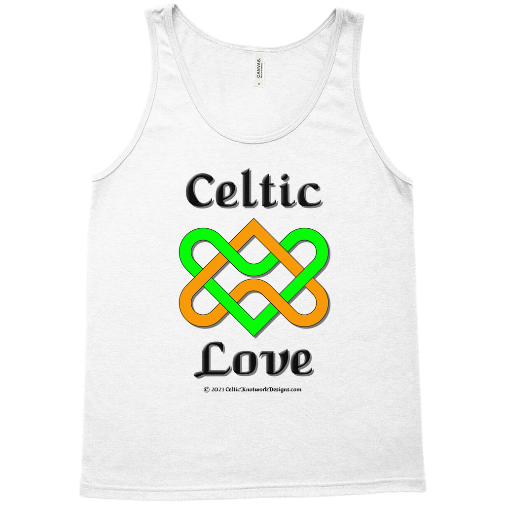 Celtic Love Heart Knot white tank top sizes XL-2XL