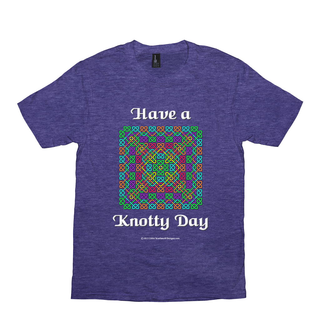 Have a Knotty Day Celtic Knotwork Panel heather purple t-shirt sizes XS-S
