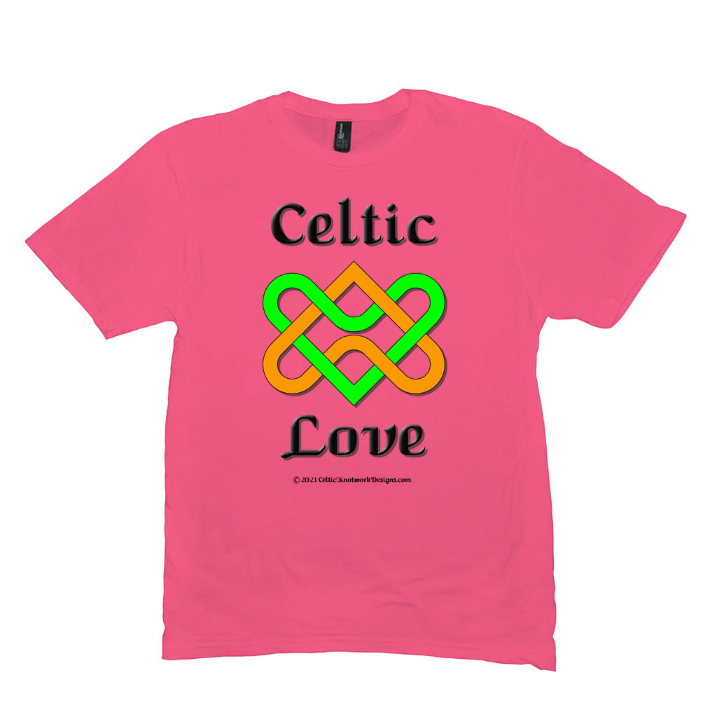 Celtic Love Heart Knot neon pink T-Shirt sizes M-L