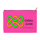 Celtic Love Heart Knot 8.5 x 6 flat accessory pouch with black zipper front
