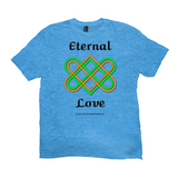 Eternal Love Celtic Heart Knot heather bright turquoise t-shirt