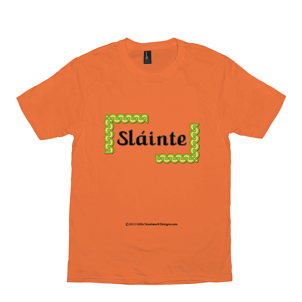 Slainte Celtic Knots orange t-shirt size XS-S