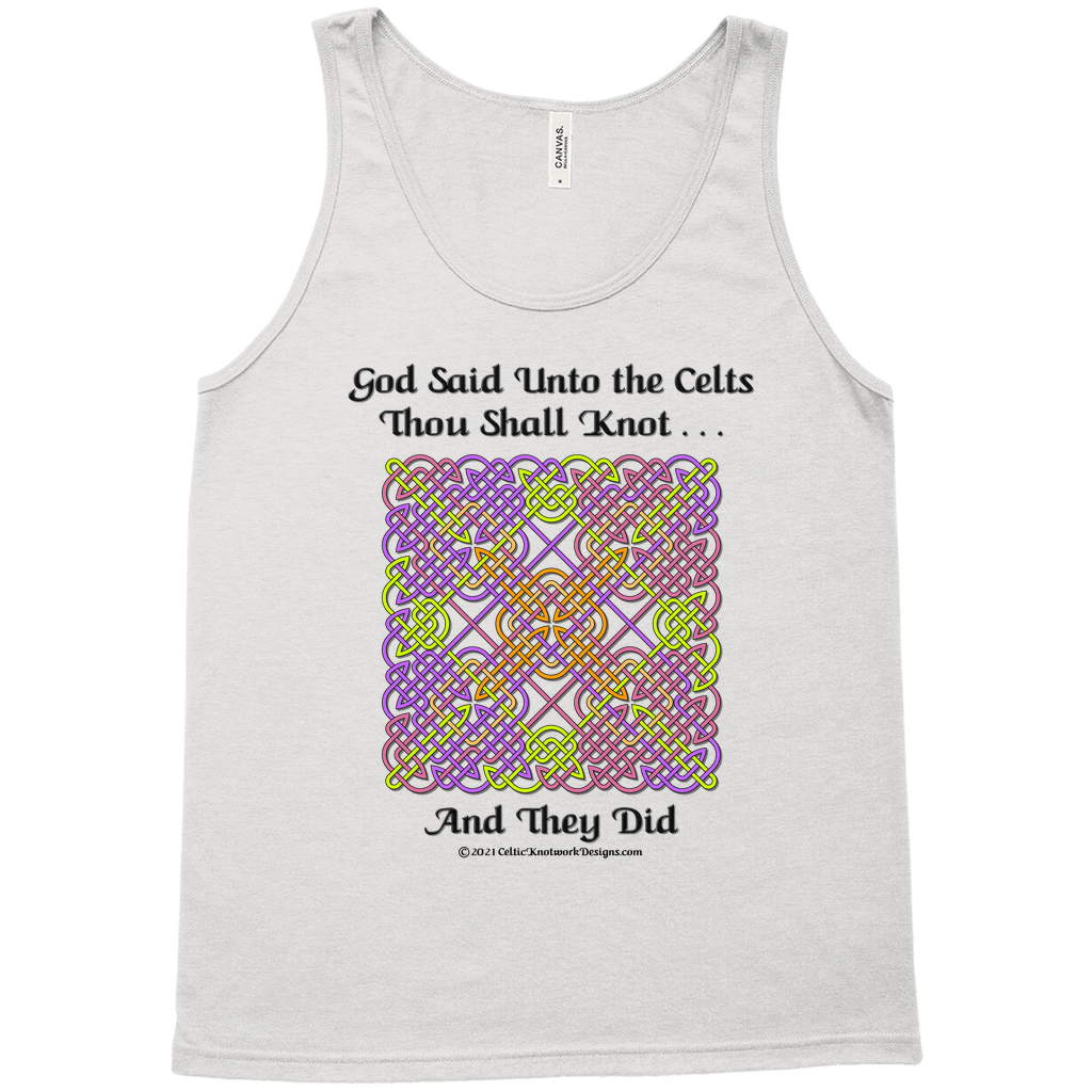 God Said Unto the Celts, Thou Shall Knot . . . And They Did Celtic Knotwork Panel silver tank top sizes XS-L