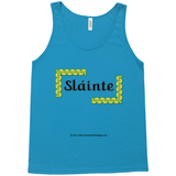 Slainte Celtic Knots neon blue tank top sizes XS-L