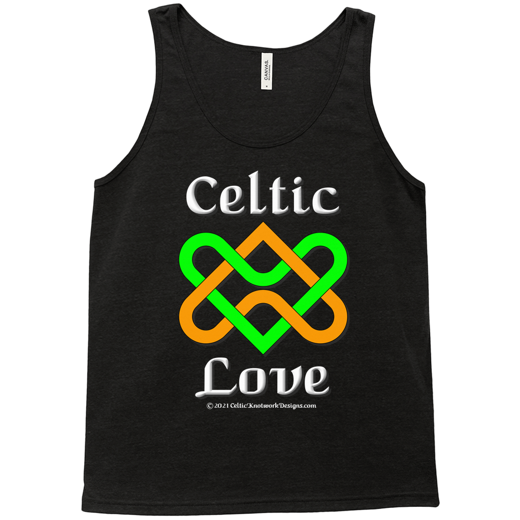 Celtic Love Heart Knot black heather tank top sizes XS-L