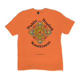 Public Display of Knottiness Celtic Knotwork Frame orange T-shirt sizes XL - 4XL