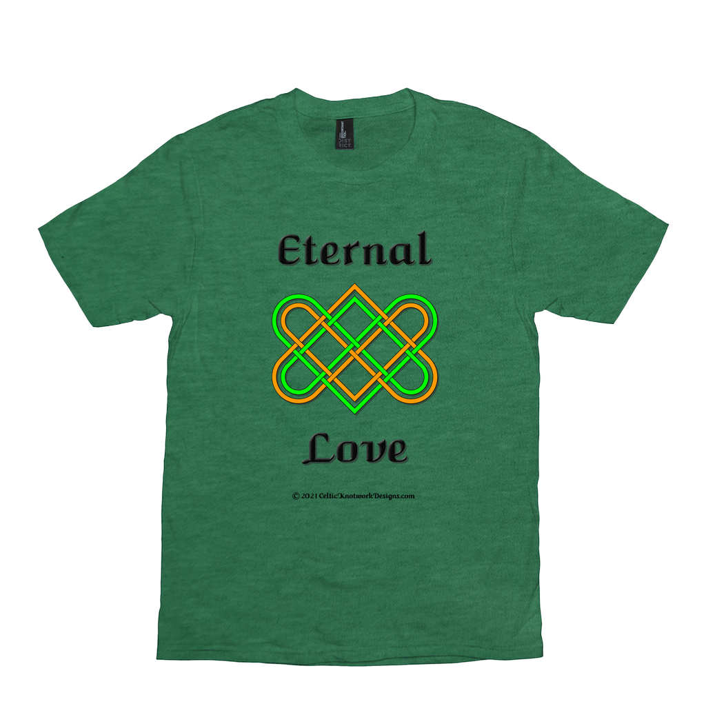 Eternal Love Celtic Heart Knot heather green T-shirt sizes XS-S