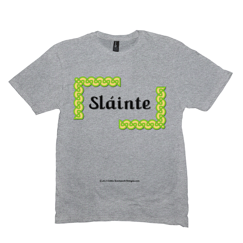 Slainte Celtic Knots light heather grey t-shirt size M-L