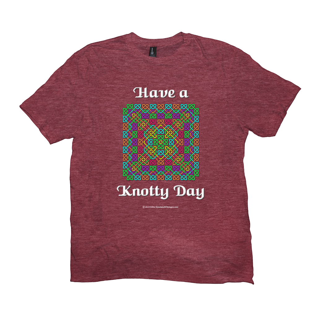 Have a Knotty Day Celtic Knotwork Panel heather red t-shirts sizes XL-4XL