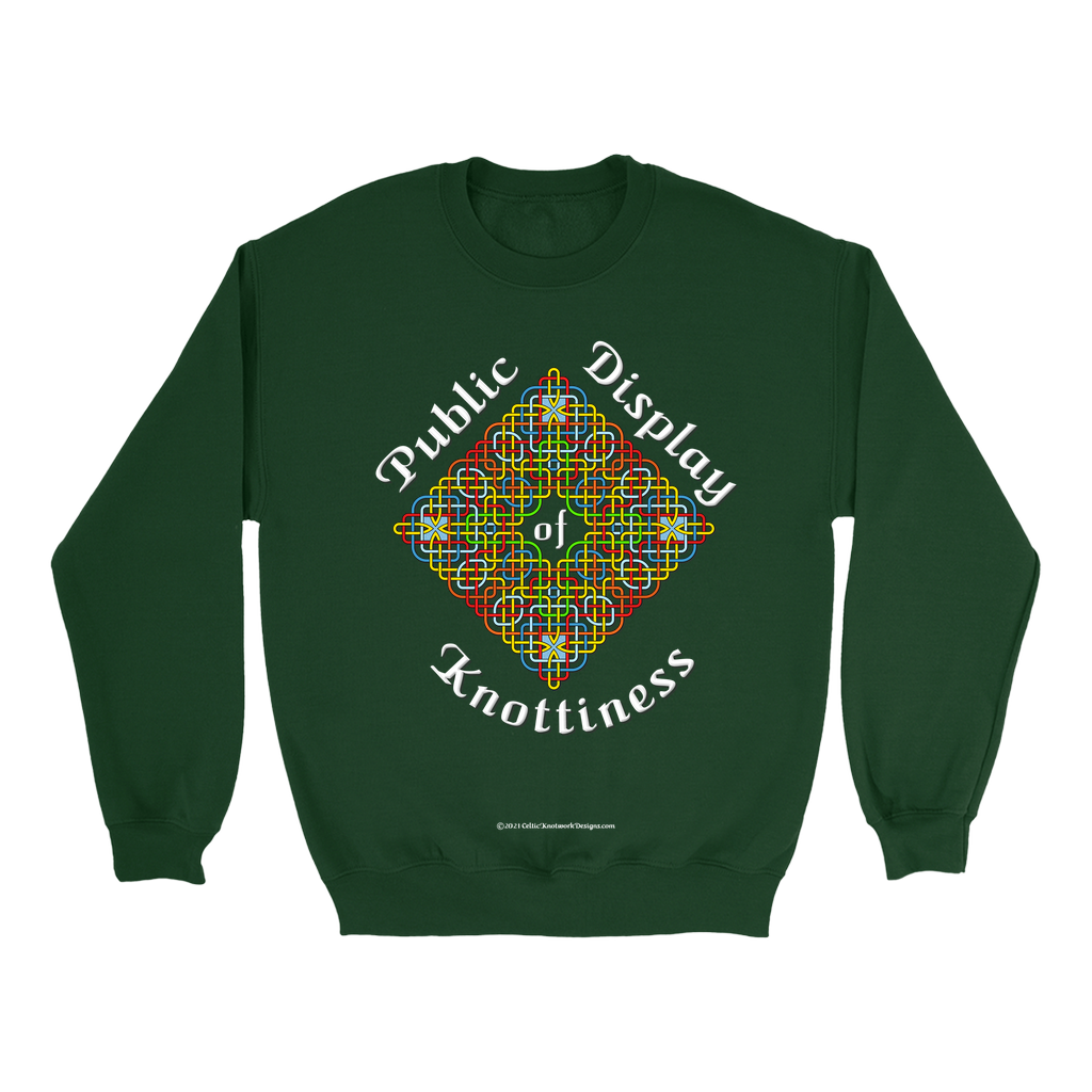 Public Display of Knottiness Celtic Frame forest green sweatshirt