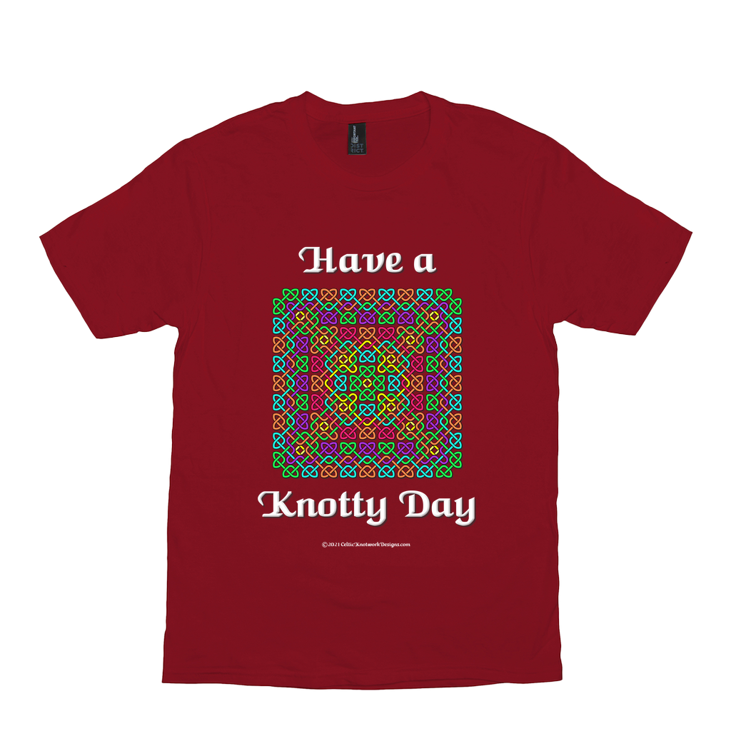Have a Knotty Day Celtic Knotwork Panel red t-shirt sizes XS-S