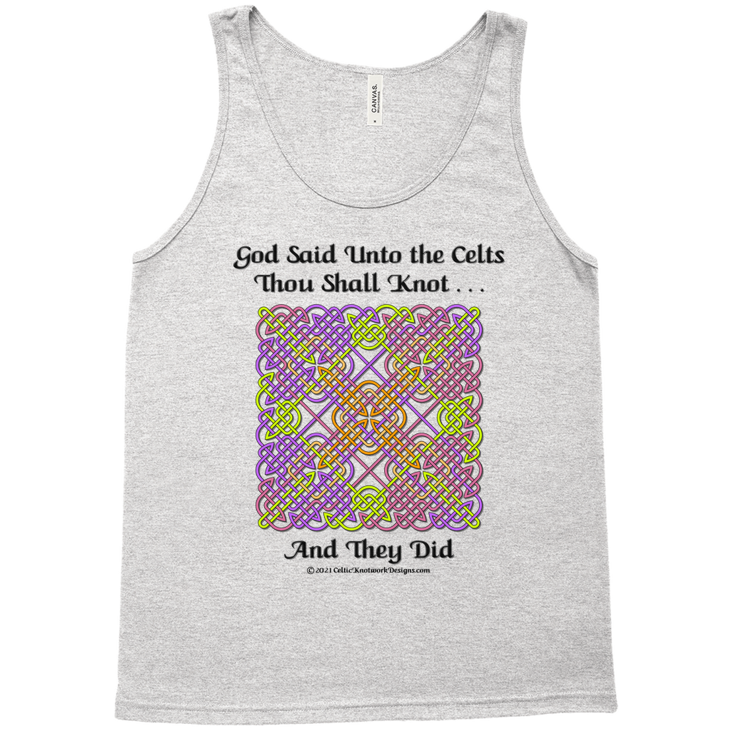 God Said Unto the Celts, Thou Shall Knot . . . And They Did Celtic Knotwork Panel athletic heather tank top sizes XS-L
