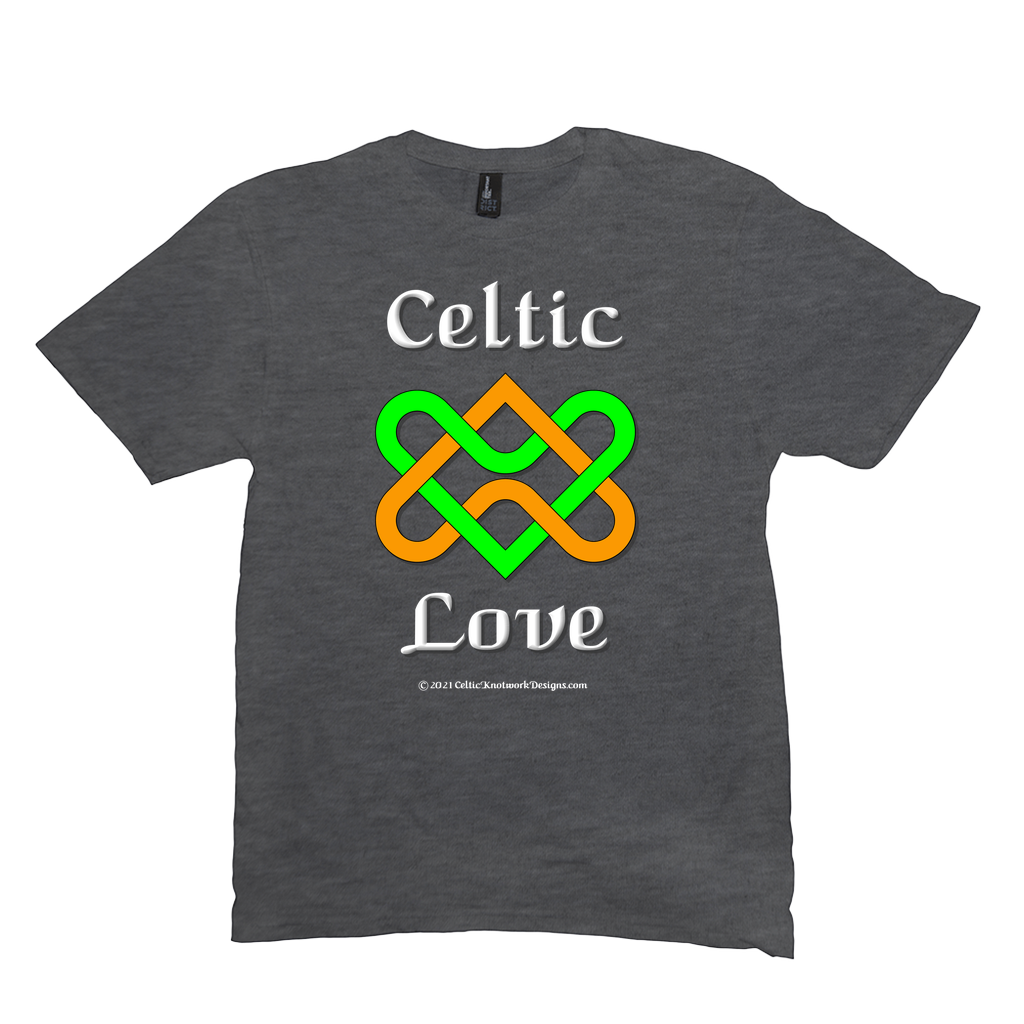 Celtic Love Heart Knot heather charcoal T-Shirt sizes M-L