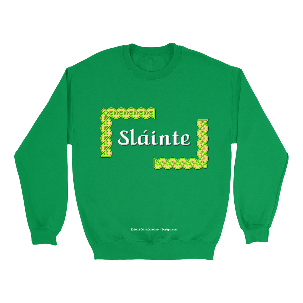 Slainte Celtic Knots Irish green sweatshirt