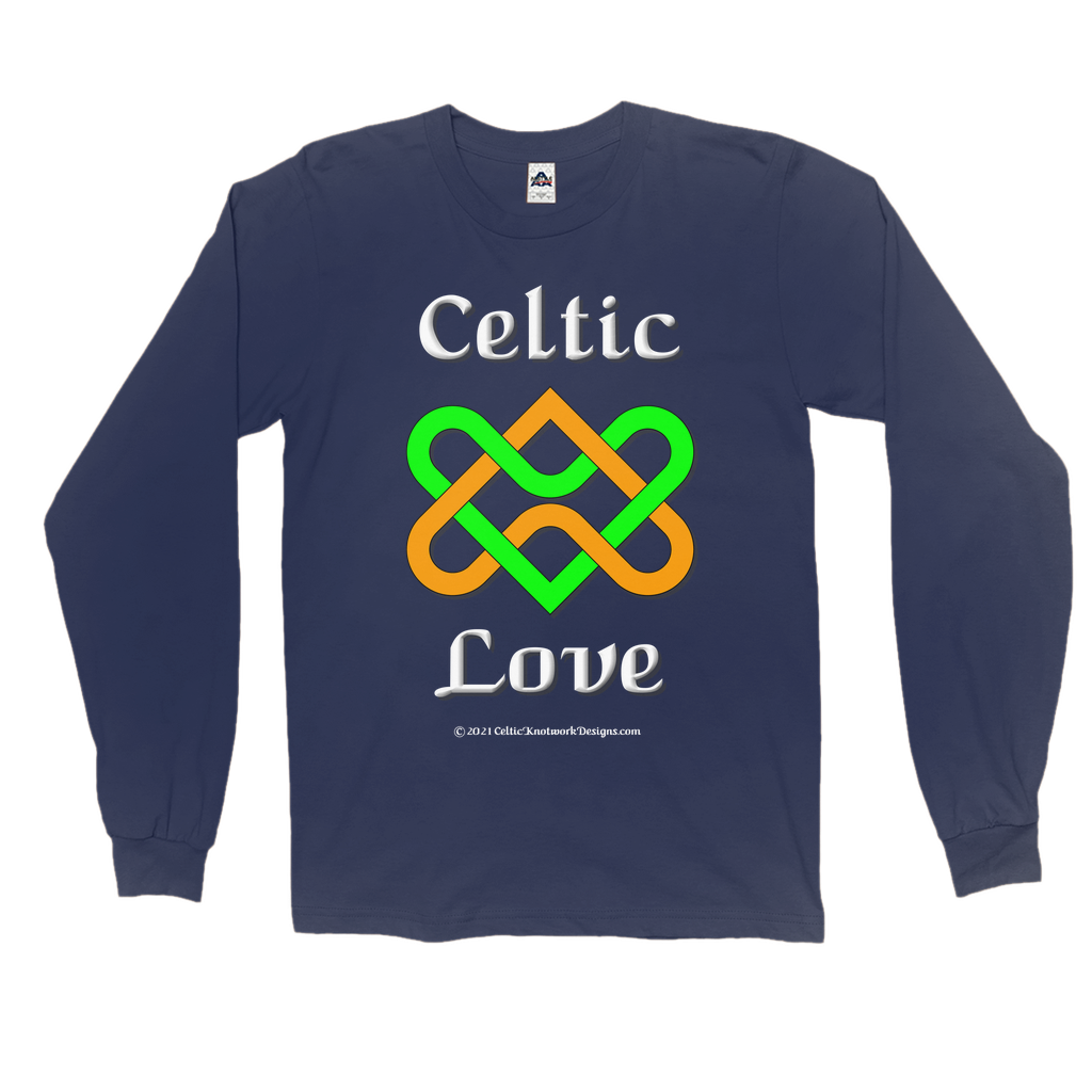 Celtic Love Heart Knot navy long sleeve shirt
