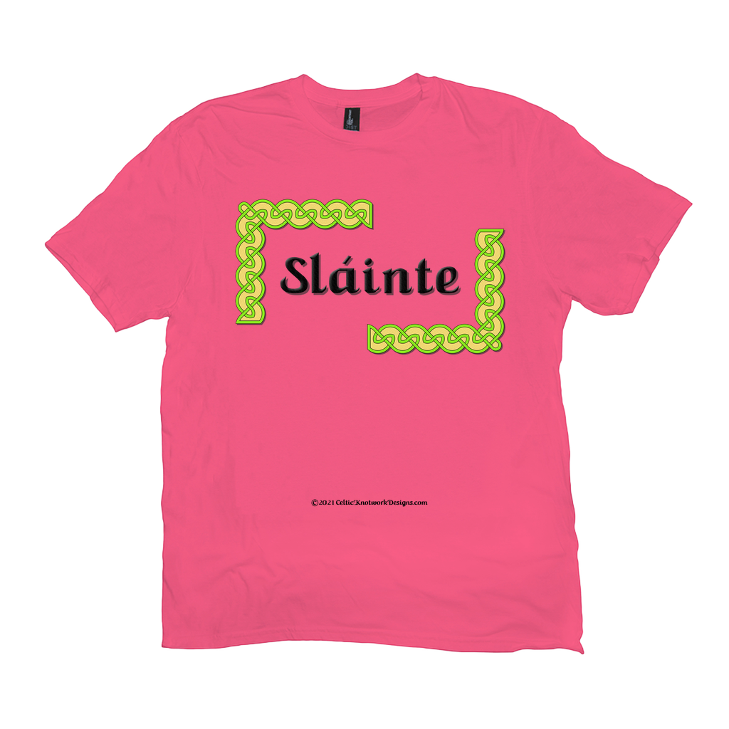 Slainte Celtic Knots neon pink t-shirt