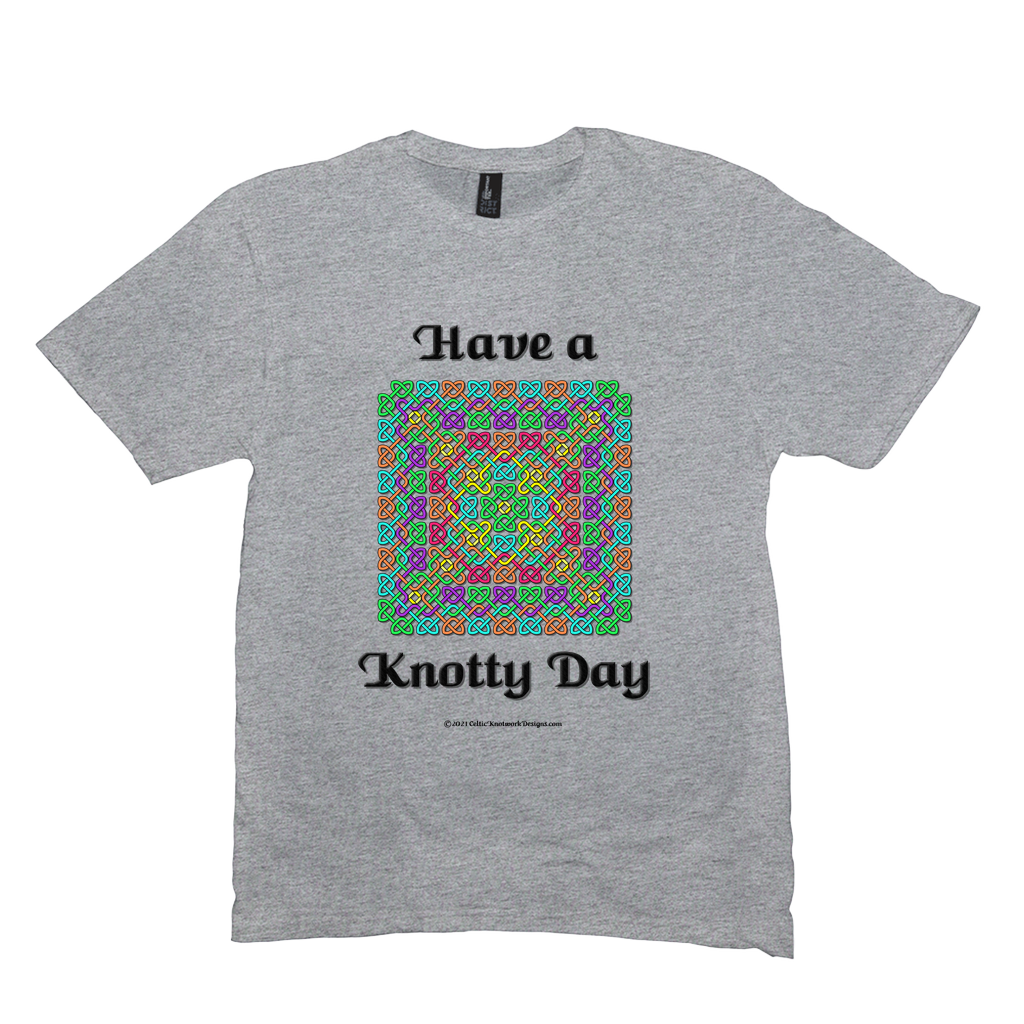 Have a Knotty Day Celtic Knotwork Panel light heather grey t-shirt sizes M-L