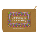 I'd Rather be Knot Working Celtic Knotwork Frame 12.5 x 8.5 flat accessory pouch with black zipper front