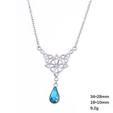 4 Point Star with Circle and Trinity Knots Pendant Necklace