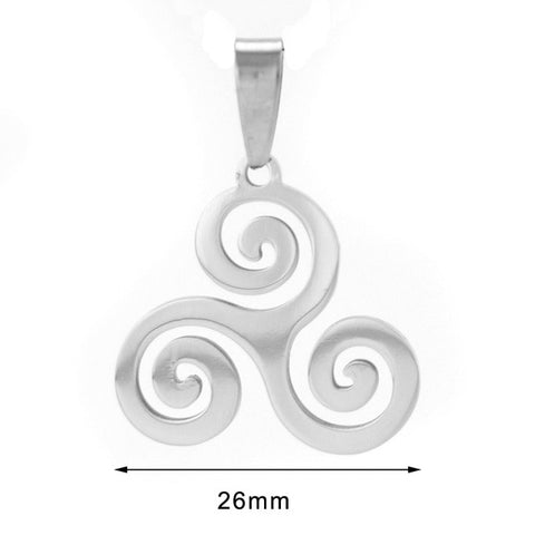 Triple Spiral Charm Necklace