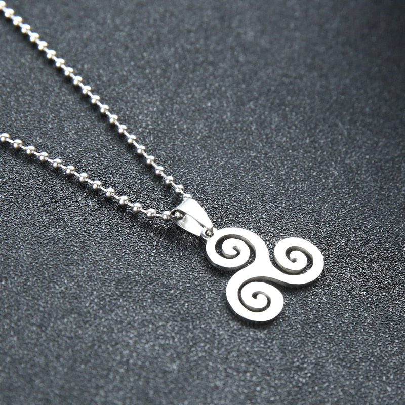 Triple Spiral Charm Necklace