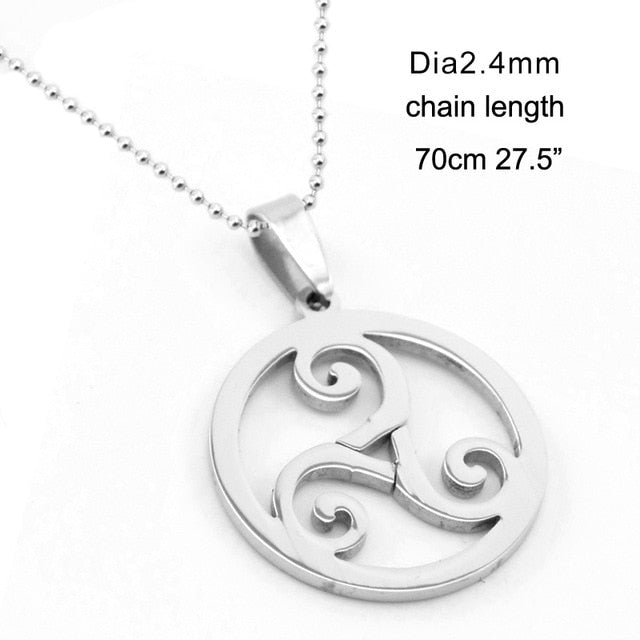 Triple Spiral Charm Necklace