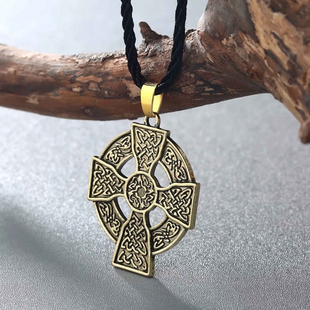 Celtic Solar Cross Pendant Necklace