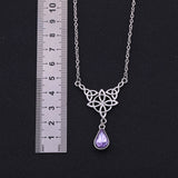 4 Point Star with Circle and Trinity Knots Pendant Necklace