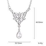 4 Point Star with Circle and Trinity Knots Pendant Necklace