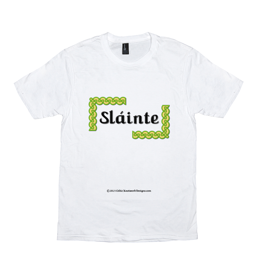 Slainte Celtic Knots white t-shirt size XS-S