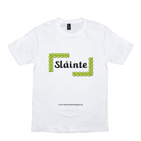 Slainte Celtic Knots white t-shirt size XS-S