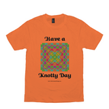 Have a Knotty Day Celtic Knotwork Panel orange t-shirt sizes XS-S