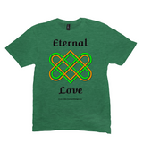 Eternal Love Celtic Heart Knot heather green T-shirt sizes M-L