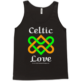 Celtic Love Heart Knot black tank top sizes XS-L