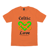 Celtic Love Heart Knot orange T-Shirt sizes XS-S