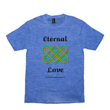 Eternal Love Celtic Heart Knot heather royal T-shirt sizes XS-S