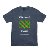 Eternal Love Celtic Heart Knot heather navy T-shirt sizes XS-S