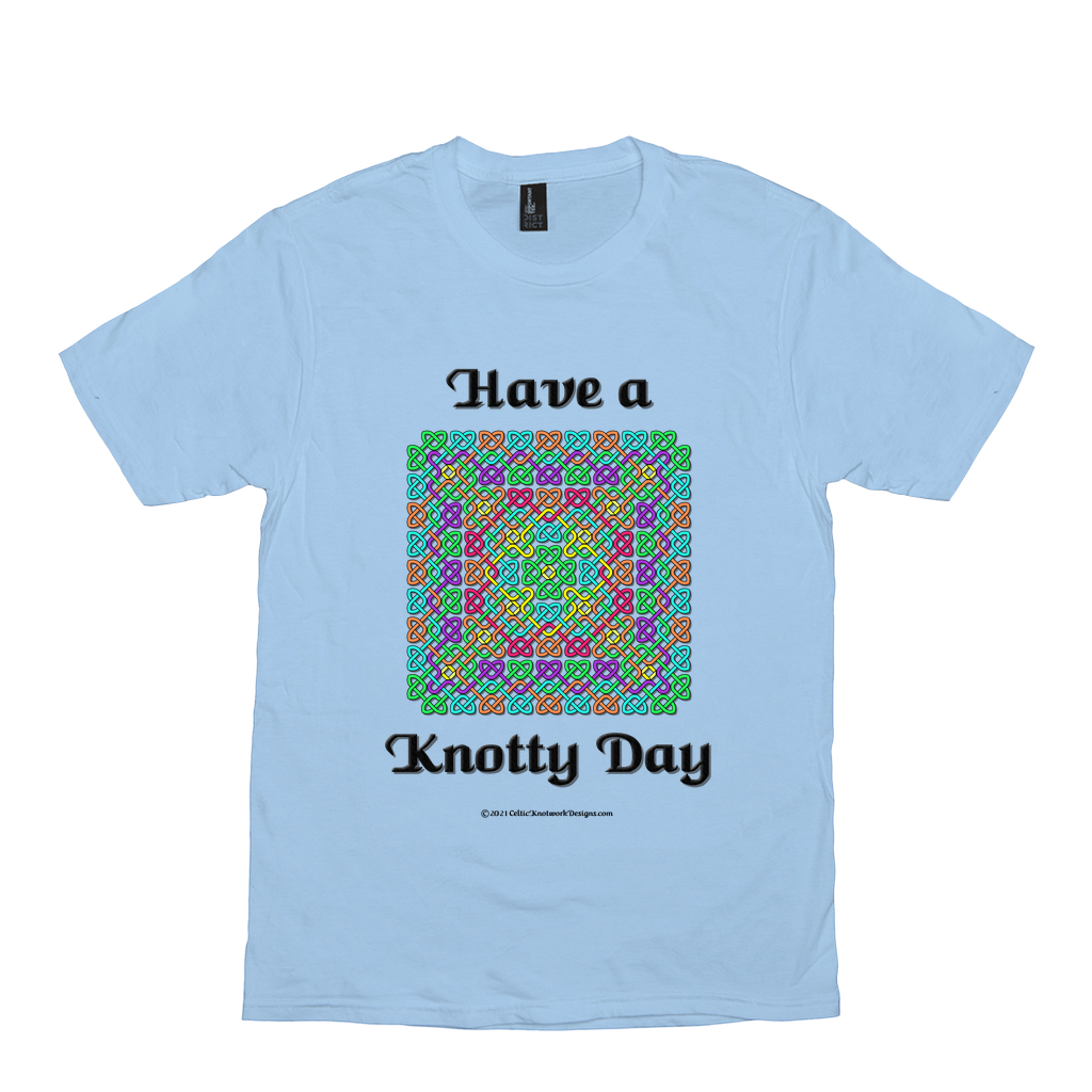 Have a Knotty Day Celtic Knotwork Panel ice blue t-shirt sizes XS-S