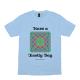 Have a Knotty Day Celtic Knotwork Panel ice blue t-shirt sizes XS-S