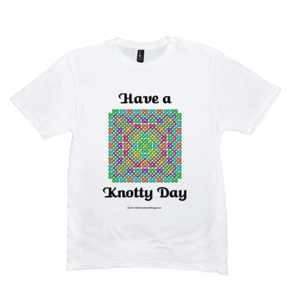 Have a Knotty Day Celtic Knotwork Panel white t-shirt sizes M-L