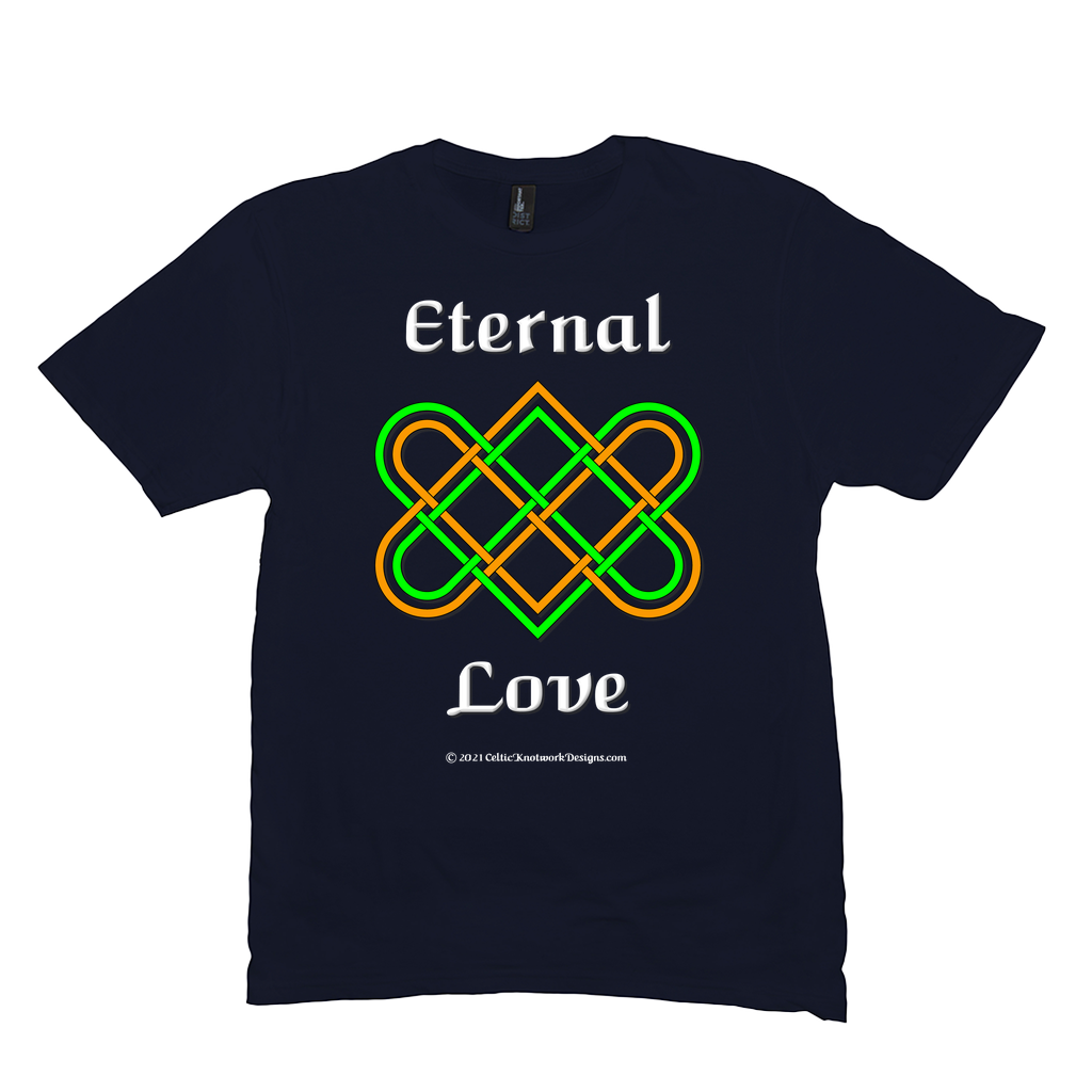 Eternal Love Celtic Heart Knot navy T-shirt sizes M-L